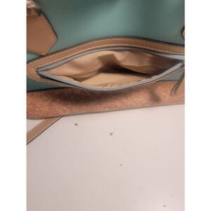 Giani Bernini Women's Teal Saffiano Cork Trim Crossbody Handbag Medium